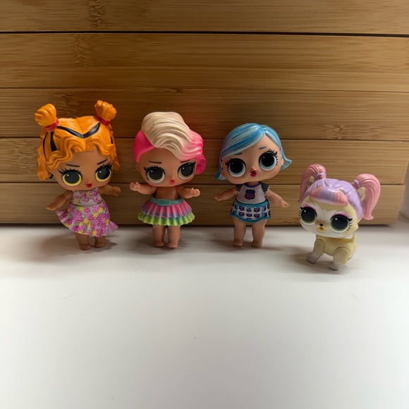 L.O.L. Surprise! Other - L. O. L. SURPRISE! DOLL Lot 4 Vintage Kids Dolls and Kids toys 3 dolls and 1 dog